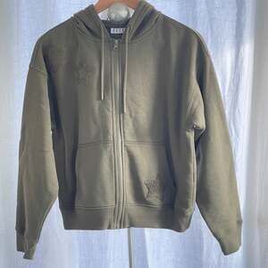 ELLE Women’s Angel Green Crop Zip Hoodie  Size Small